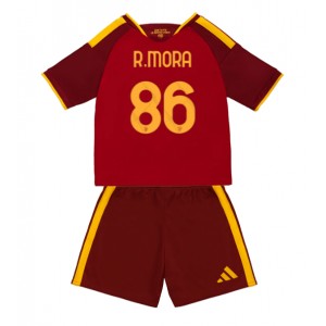 AS Roma Rodrigo Mora #86 Jalkapallovaatteet Lasten Kotipeliasu 2026-27 Lyhythihainen (+ Lyhyet housut)